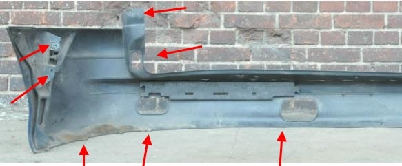 The attachment of the front bumper Renault Espace 3 (1997-2002)