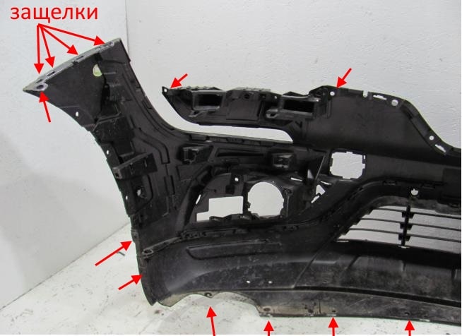 The attachment of the front bumper Renault Koleos 2 (after 2016)