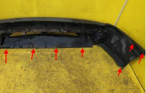 The attachment of the front bumper Renault Laguna 1 (1994-2001)