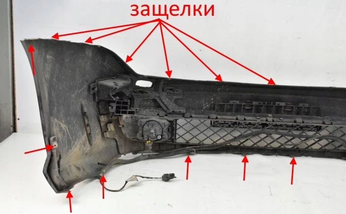 The attachment of the front bumper Renault Laguna 3 (2007-2015)