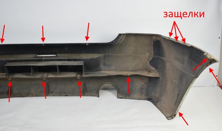 The attachment of the rear bumper Renault (Dacia) Logan 1 (2004-2013)
