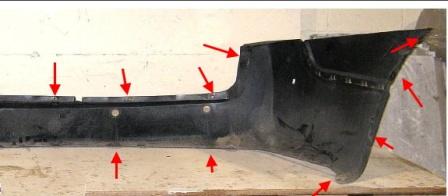 the attachment of the rear bumper Saturn Relay