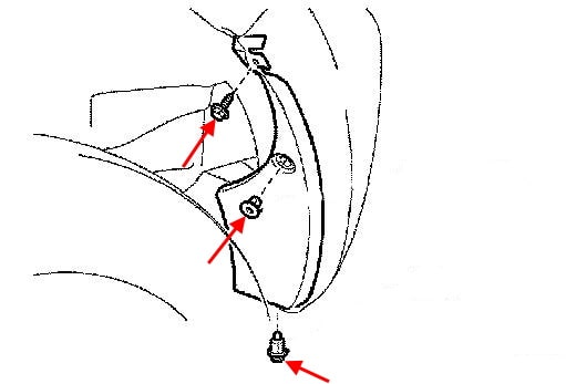 Diagrama de montaje del parachoques trasero del Scion xA