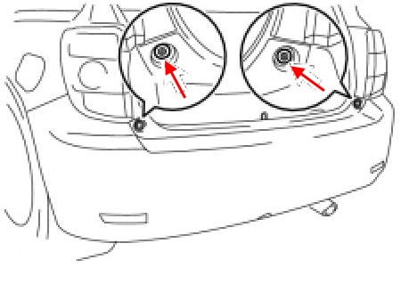 Diagrama de montaje del parachoques trasero del Scion xD (Toyota Ist)