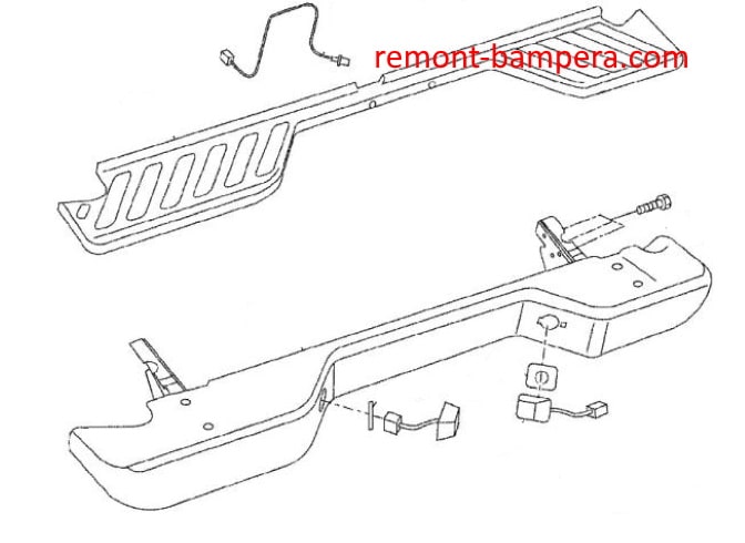 Suzuki Equator Montagediagramm für hintere Stoßstange