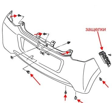 diagram rear bumper Suzuki Alto (Maruti)