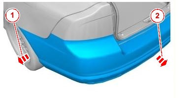 the scheme of fastening of the rear bumper Volvo S80 (2006-2016)
