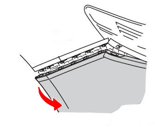 Diagrama de montaje del parachoques trasero del Acura ILX