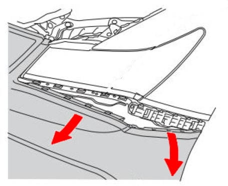 Esquema de montaje del parachoques delantero Acura MDX (2014-2020)