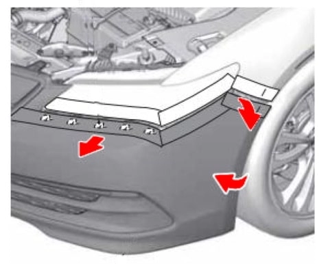 Acura TLX front bumper mounting scheme (2014+)