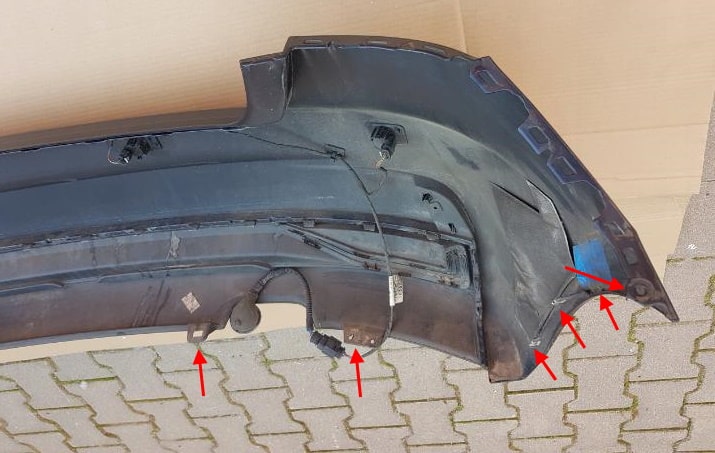 points de fixation du pare-chocs arrière Audi A1 II (GB) (2018+)