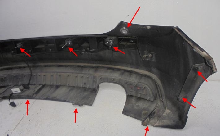 rear bumper attachment points Audi A1 I (8X) (2010-2018)