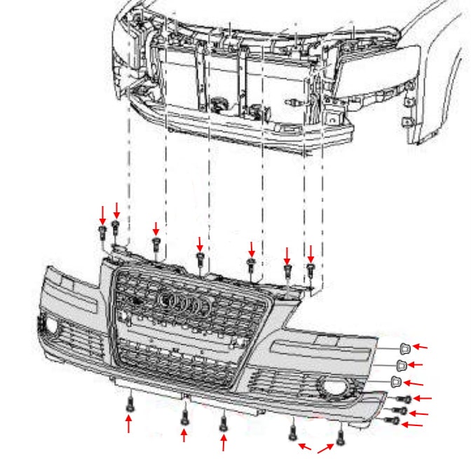 AUDI A-8 D 3 снятие заднего бампера. - Audi A8 (D3), 4,2 л, 2006 года своими рук