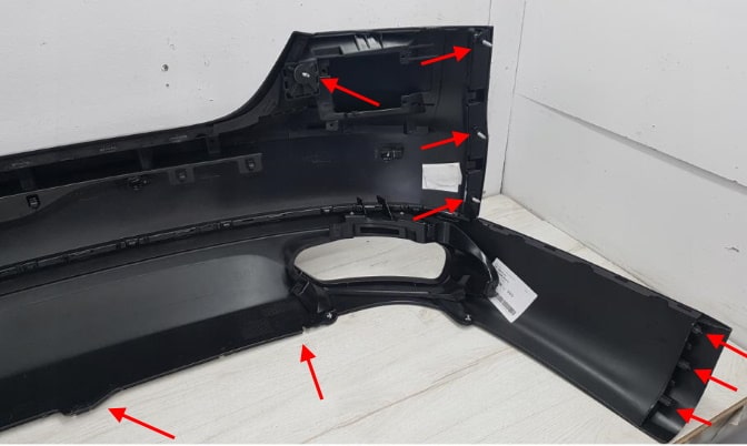 rear bumper attachment points Audi A8 III D4 (2009-2017)