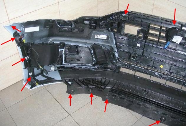 front bumper attachment points Audi A6 C8
