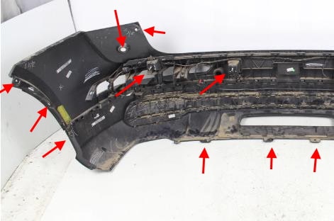 puntos de fijación del parachoques trasero Audi Q5 II (2017+)