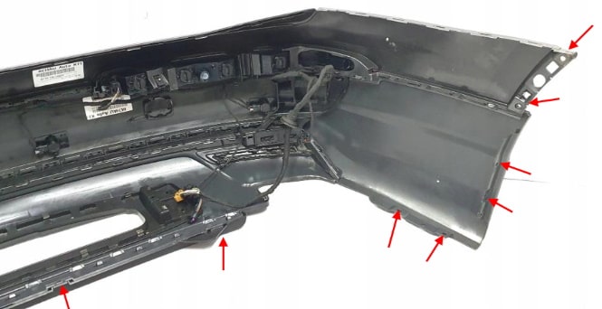 места крепления заднего бампера Audi Q7 4M (2015+)