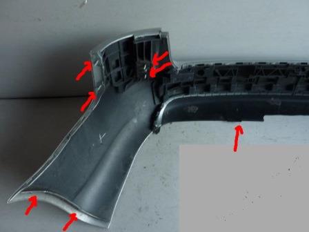 mounting points for the rear bumper AUDI A4 B7