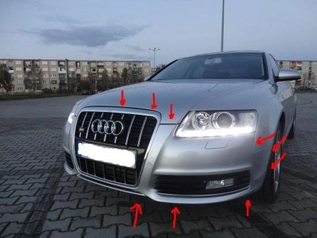 mounting points for the front bumper AUDI A6 C6