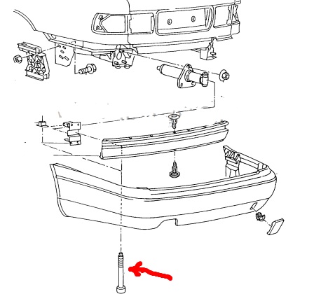 rear bumper mounting scheme AUDI A8 D2