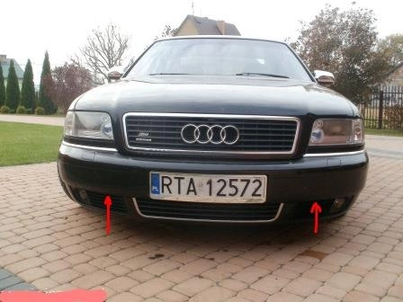 mounting points for the front bumper AUDI A8 D2