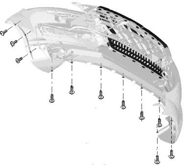 diagrama de montaje del parachoques delantero AUDI Q7