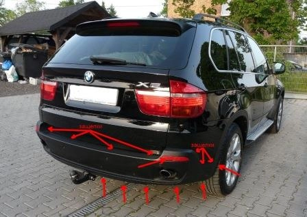 mounting points for the rear bumper BMW X5 E70