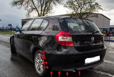 mounting points for the rear bumper BMW 1-series