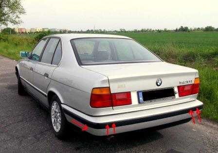 points de fixation pare-chocs arrière BMW Série 5 E34