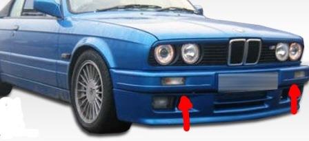 Points de fixation du pare-chocs avant de la BMW Série 3 E30