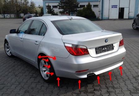 mounting points for the rear bumper BMW 5-series E60 (E61)