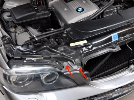 Puntos de fijación del parachoques delantero BMW serie 7 E65 (E66)