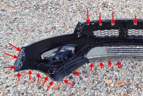 front bumper attachment points Ford Edge Ford Edge 2 (2015+)