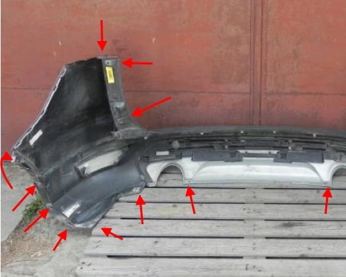rear bumper attachment points Ford Escape (2012-2019)