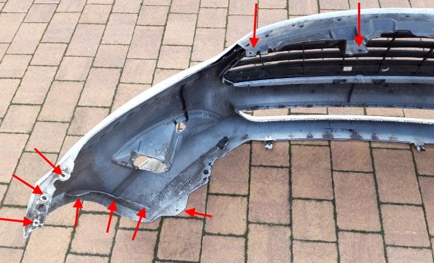 front bumper attachment points Ford Fiesta (2012-2019)