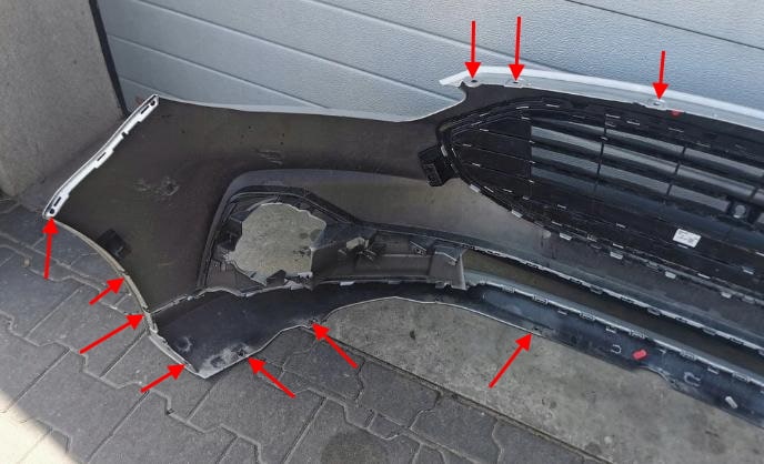 места крепления переднего бампера Ford Galaxy/S-Max (2015+)