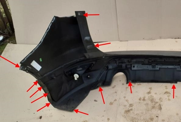 rear bumper attachment points Ford Kuga (2011-2019)