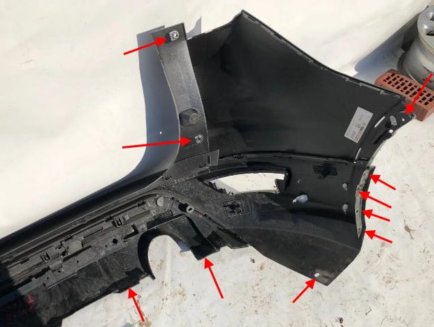 rear bumper attachment points Ford Kuga (2011-2019)