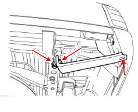 diagrama de montaje del parachoques trasero Ford Ranger (2007-2011)