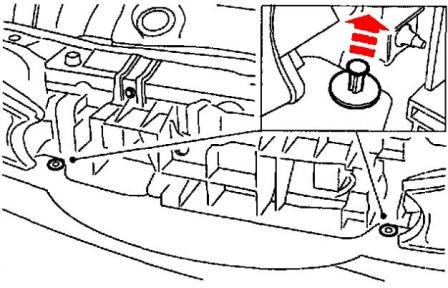Ford Contour diagrama de montaje del parachoques delantero