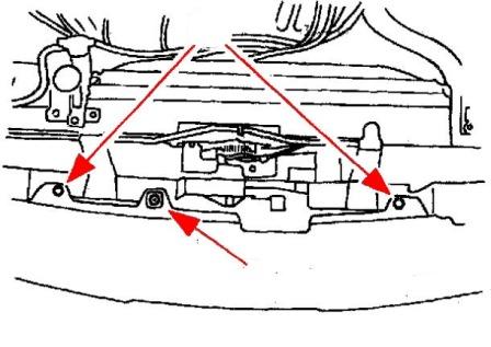 Ford Escort diagrama de montaje del parachoques delantero