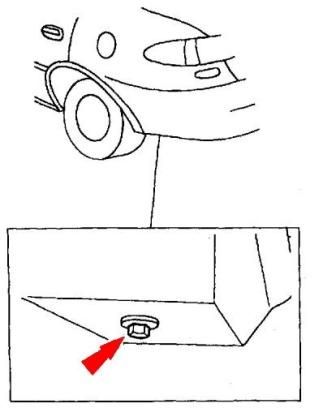 Ford Escort diagrama de montaje del parachoques trasero