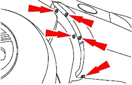 scheme of fastening of a back bumper Ford Expedition II (2003 - 2006)