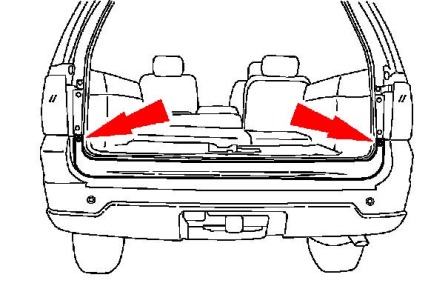 scheme of fastening of a back bumper Ford Expedition II (2003 - 2006)