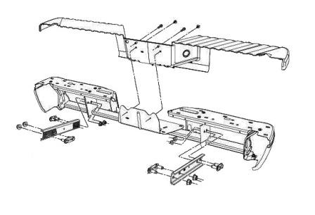 diagrama de montaje del parachoques trasero Ford F-250 (después de 2010)