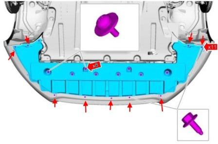 Ford Fusion Frontstoßstangen-Montageschema (nach 2012)