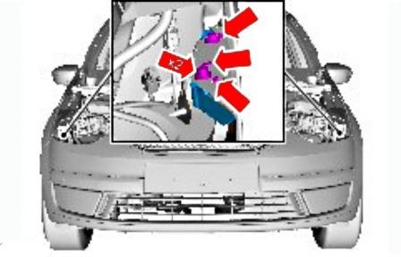 Schéma de montage du pare-chocs avant Ford Galaxy / S-Max (2006-2015)