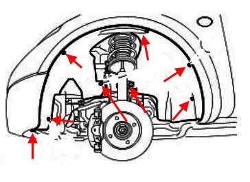 diagrama de montaje del parachoques delantero Ford Ka (1996-2008)