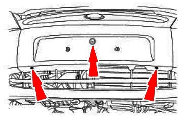 схема крепления переднего бампера Ford Ka (1996-2008)
