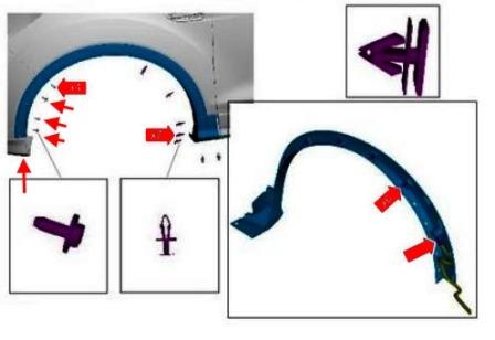 the scheme of mounting front bumper Ford Kuga